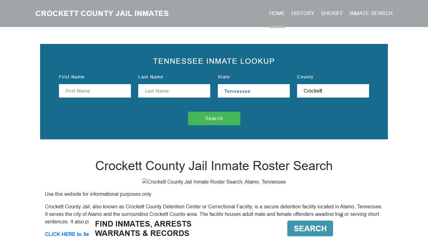 Crockett County Jail Inmate Roster Lookup, Alamo, TN